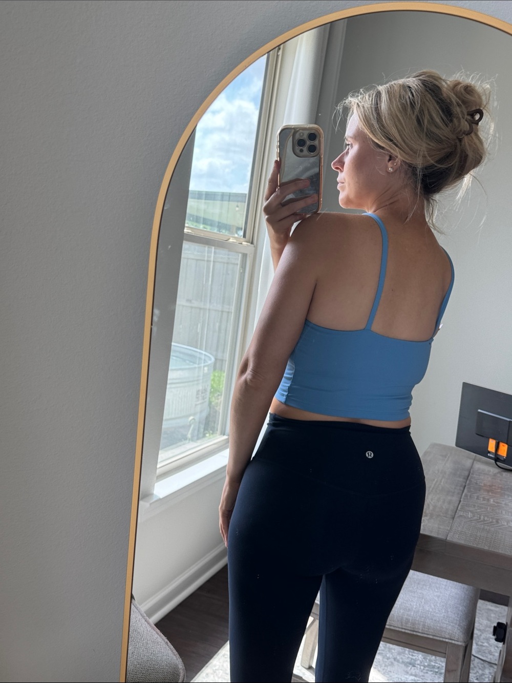 Light Blue Spaghetti Strap Crop Tank - Picture 7 of 11